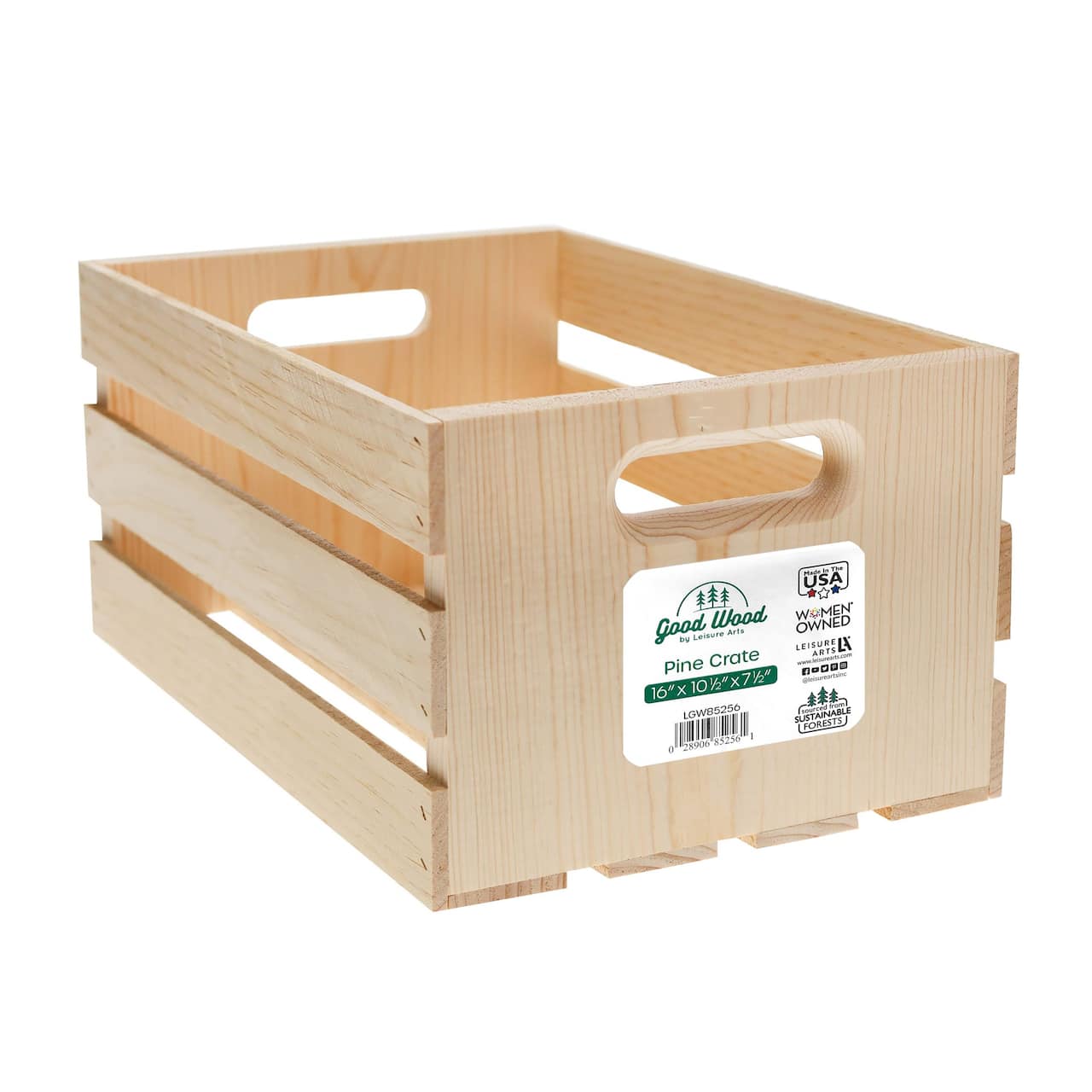 Good Wood by Leisure Arts&#xAE; Pine Crate